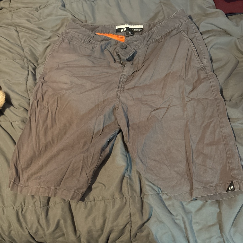 Gray Cargo Shorts with Relaxed Fit and Belt Loops